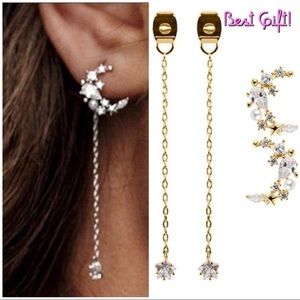 Moon/Star Dangle Gorgeous Earring, NWT